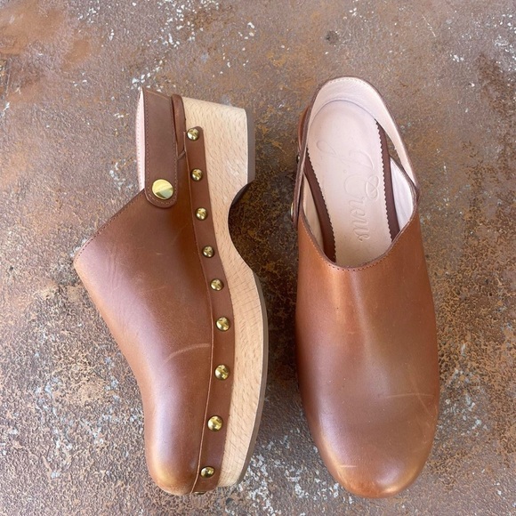 J.crew leather Convertible leather clogs in tan sz 6.5 / 50mm heel - Picture 4 of 8